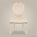 Brass & Wood Louis XVI Medallion Dining Chair — Without Arms