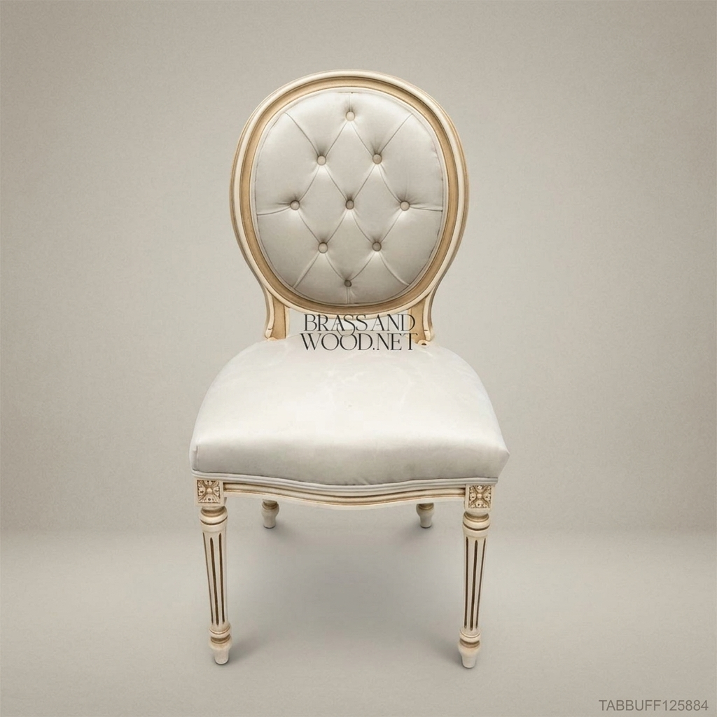 Louis XVI Dining Chair with Tufted Oval Back (Without Arms)