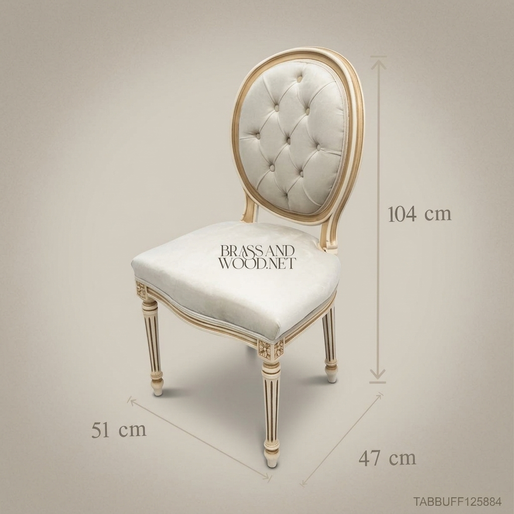 Louis XVI Dining Chair with Tufted Oval Back (Without Arms)