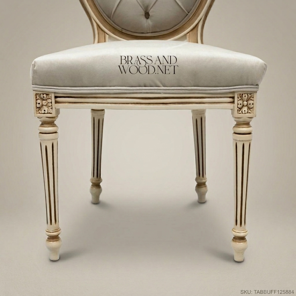 Louis XVI Dining Chair with Tufted Oval Back (Without Arms)