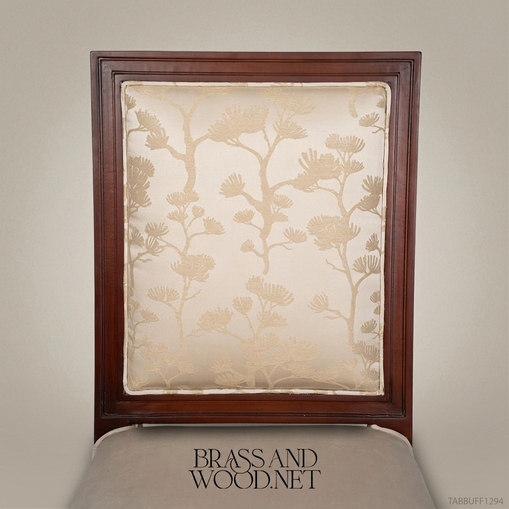 Floral Damask Mahogany Dining Chair — Without Arms