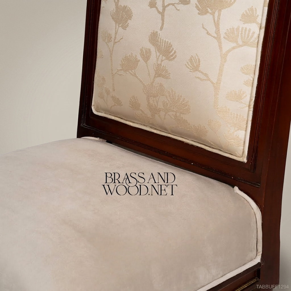 Floral Damask Mahogany Dining Chair — Without Arms