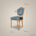 Brass & Wood Upholstered Dining Chair — Without Arms