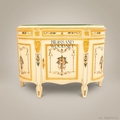 Brass & Wood Louis XVI Hand-Painted Ivory Buffet — 200cm