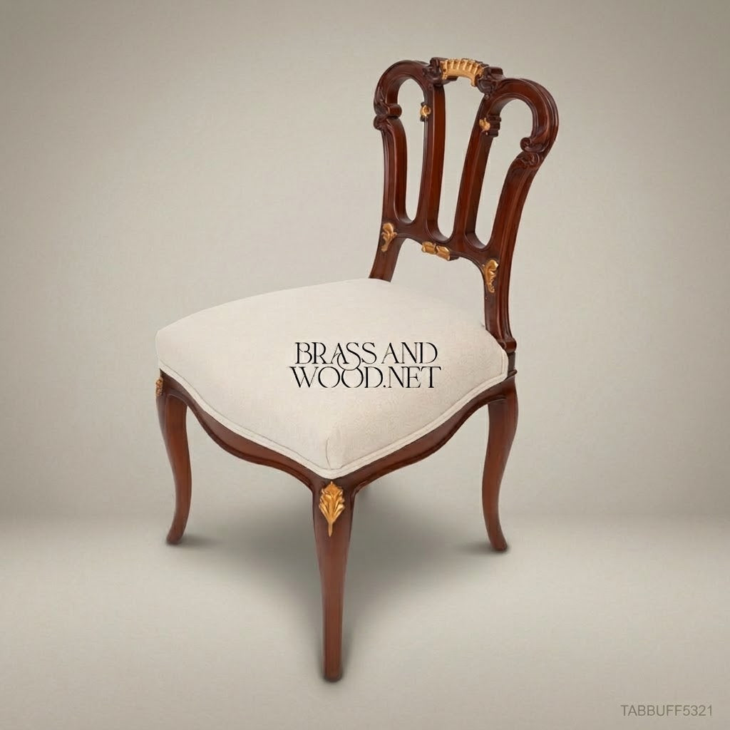 Rococo Dining Chair with Gold-Leaf Carved Backrest (Without Arms)
