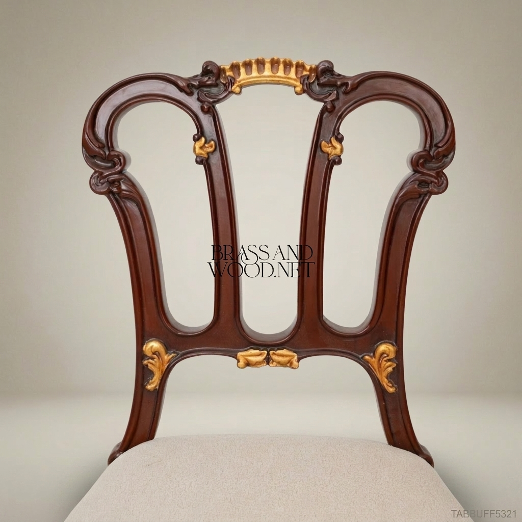 Rococo Dining Chair with Gold-Leaf Carved Backrest (Without Arms)