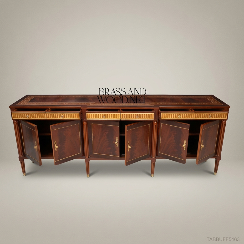 Louis XVI Mahogany & Gilt Dining Buffet — 600cm