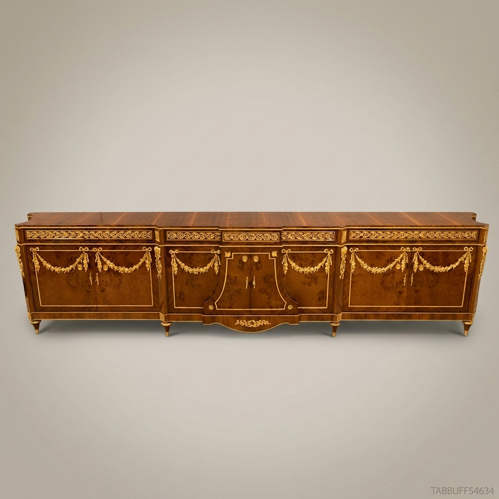 Brass & Wood Louis XVI Ormolu-Mounted Buffet
