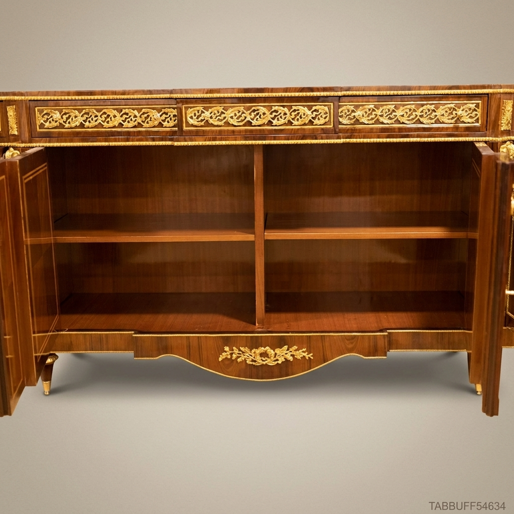 Brass & Wood Louis XVI Ormolu-Mounted Buffet