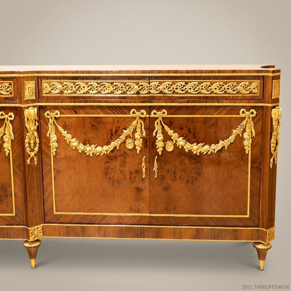 Brass & Wood Louis XVI Ormolu-Mounted Buffet