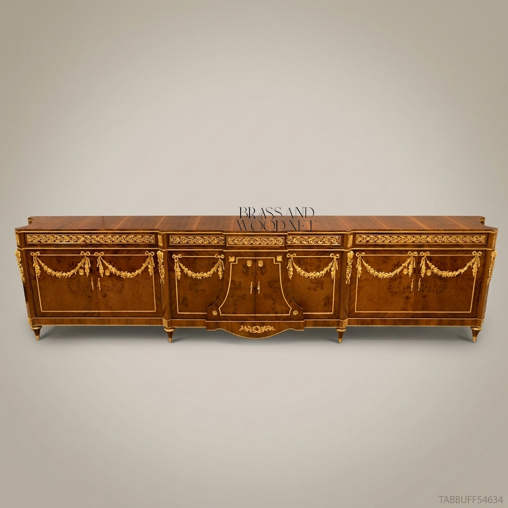 Brass & Wood Louis XVI Ormolu-Mounted Buffet — 200cm