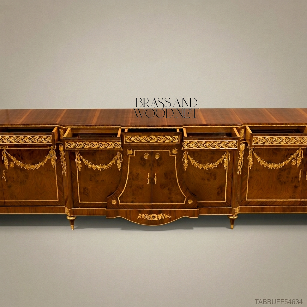 Brass & Wood Louis XVI Ormolu-Mounted Buffet — 200cm