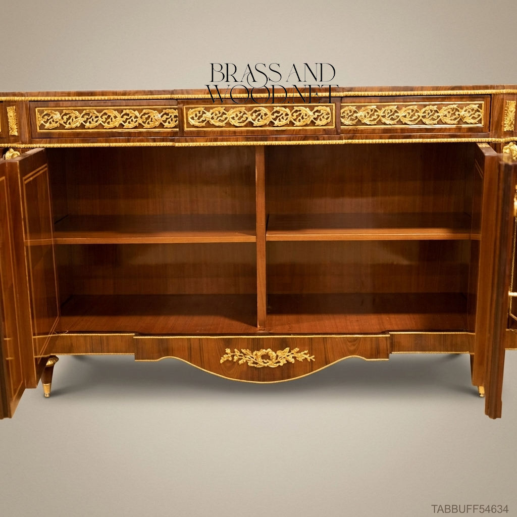 Brass & Wood Louis XVI Ormolu-Mounted Buffet — 200cm