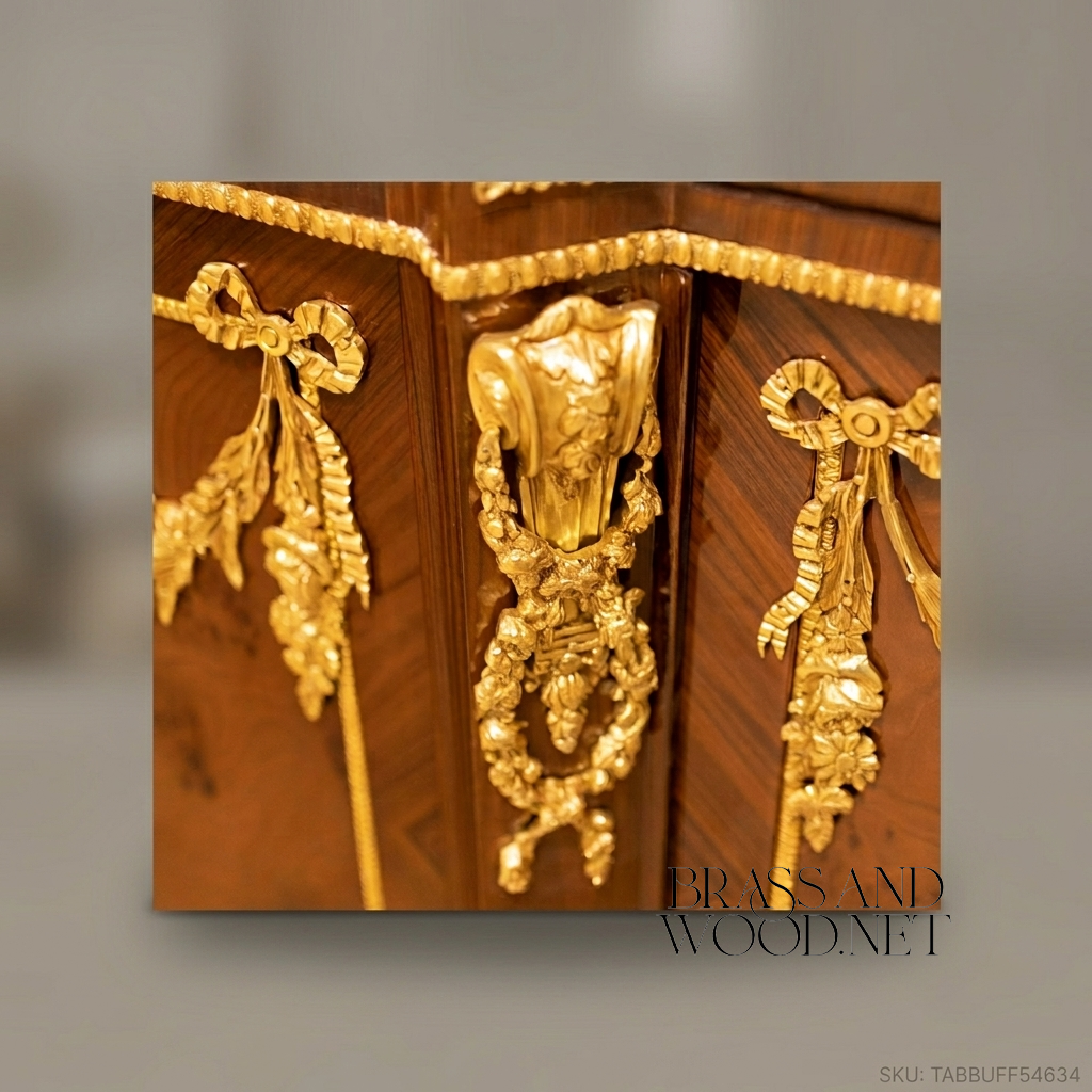 Brass & Wood Louis XVI Ormolu-Mounted Buffet — 200cm