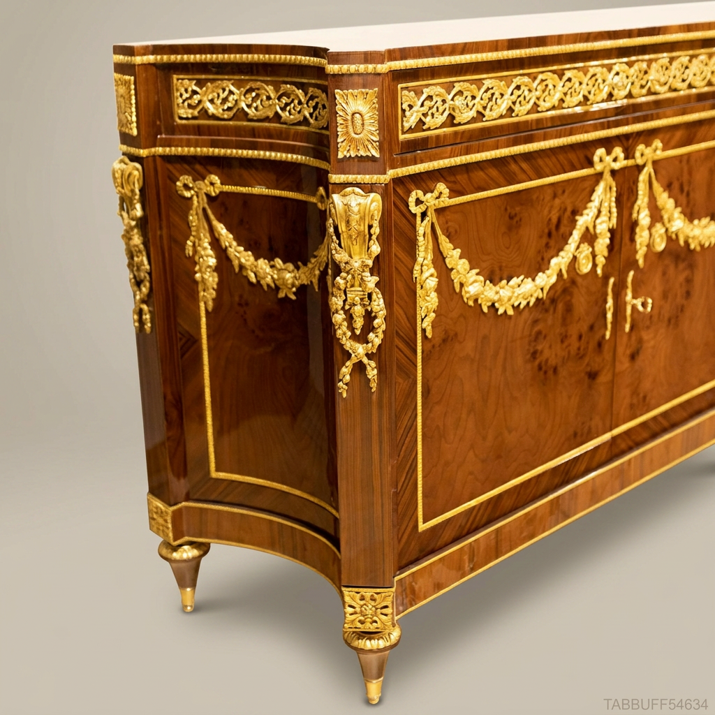 Brass & Wood Louis XVI Ormolu-Mounted Buffet — 250cm
