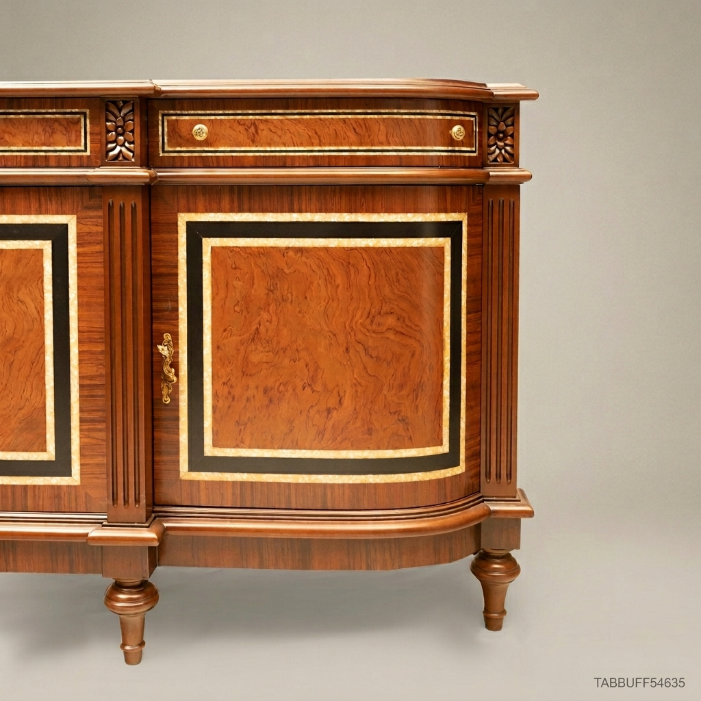 Brass & Wood Louis XVI Classical Buffet