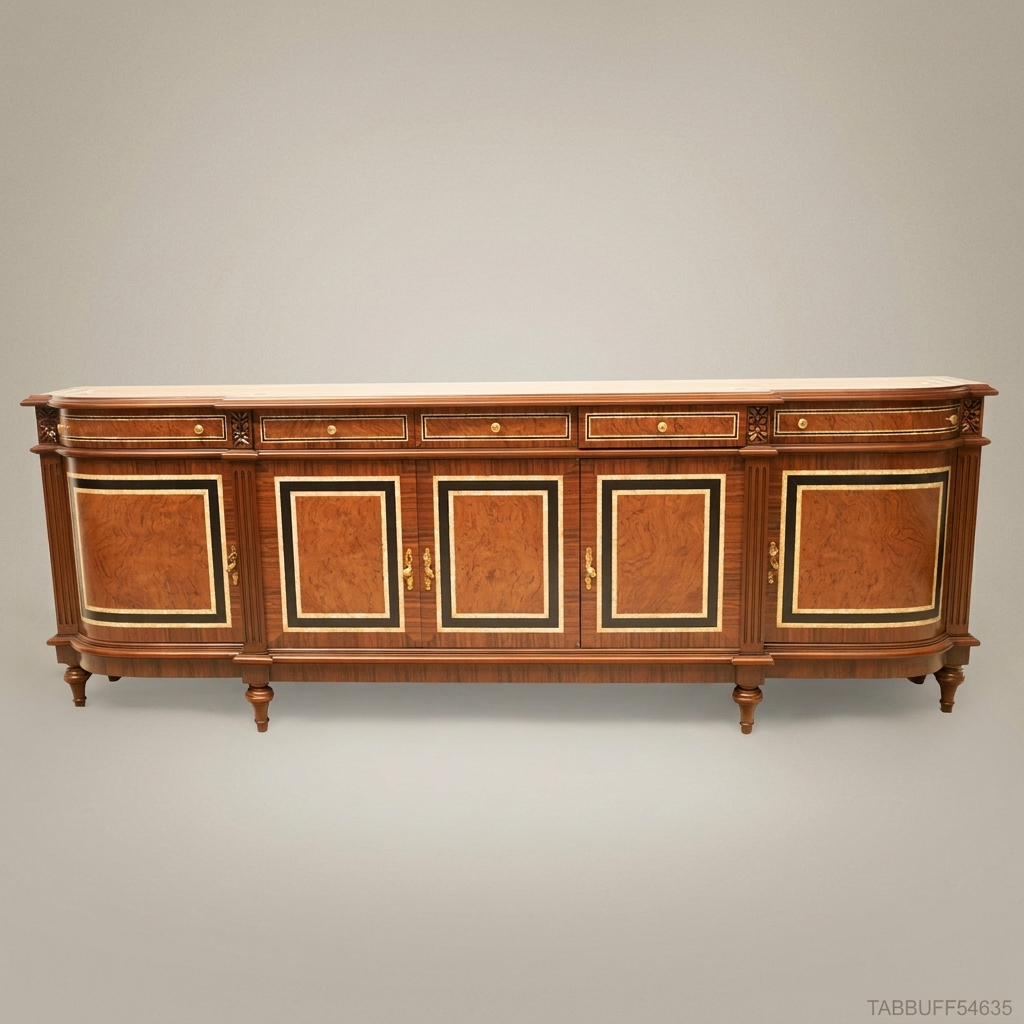 Brass & Wood Louis XVI Classical Buffet — 250cm