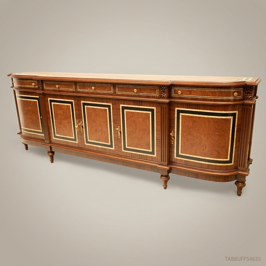 Brass & Wood Louis XVI Classical Buffet — 250cm