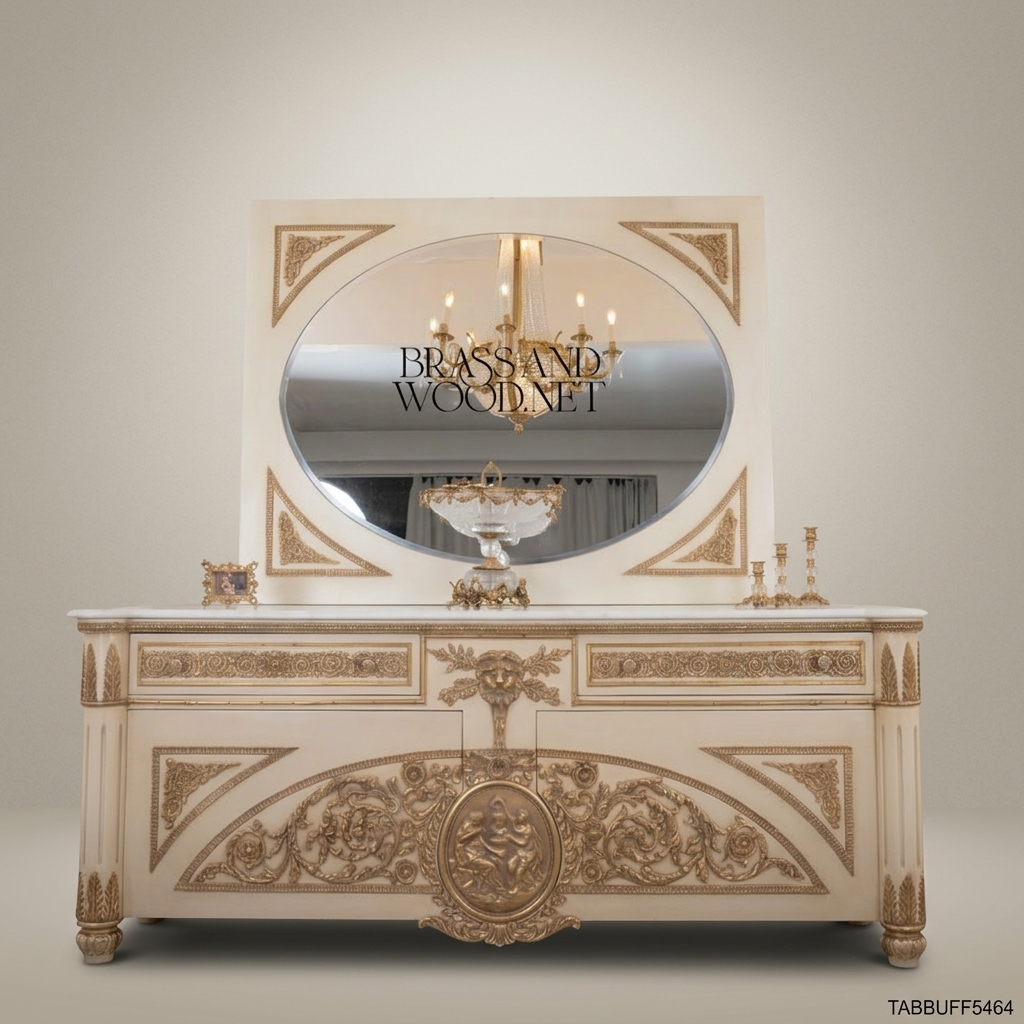 Royal Carved Dining Buffet with Mirror