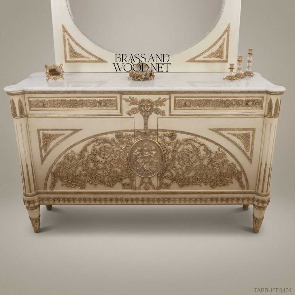 Royal Carved Dining Buffet with Mirror
