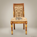 Brass & Wood Empire Gilded Dining Chair — Without Arms