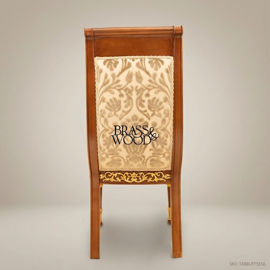 Brass & Wood Empire Gilded Dining Chair — Without Arms