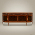 Grand Demilune Brass & Rosewood Dining Buffet