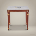 Louis XVI Salon Corner Table with Marble Top & Gilt Wood Carvings