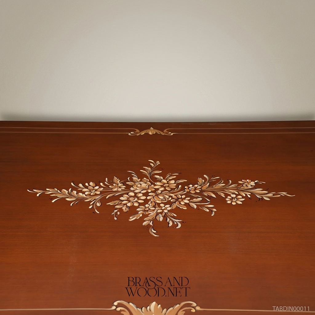 Marquetry Inlay Mahogany Dining Table