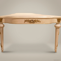 Brass & Wood Louis XVI Hand-Painted Ivory Dining Table — 6 Persons