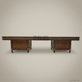 Imperial Brass & Walnut Dining Table — 6 Persons