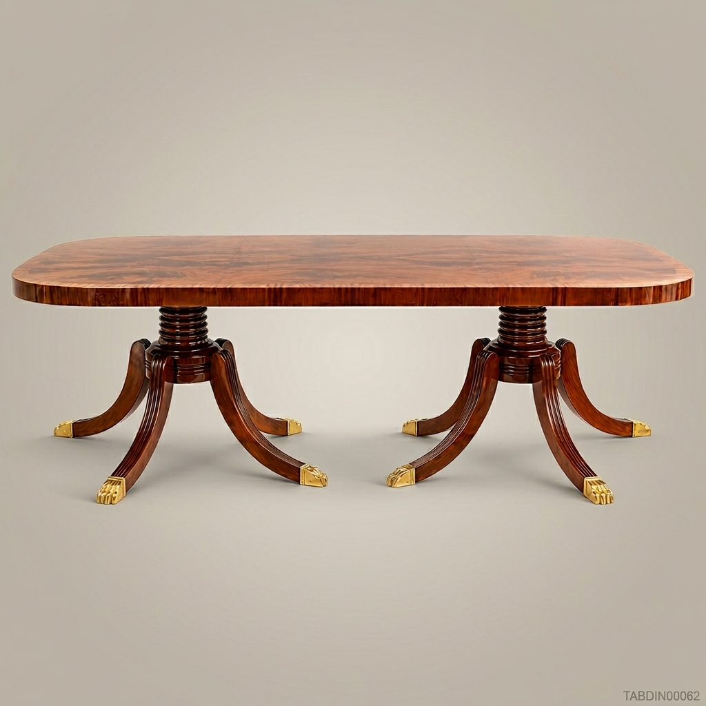 Regency Mahogany & Brass Dining Table