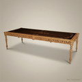 Brass & Wood Neoclassical Gilded Marquetry Dining Table — 6 Persons