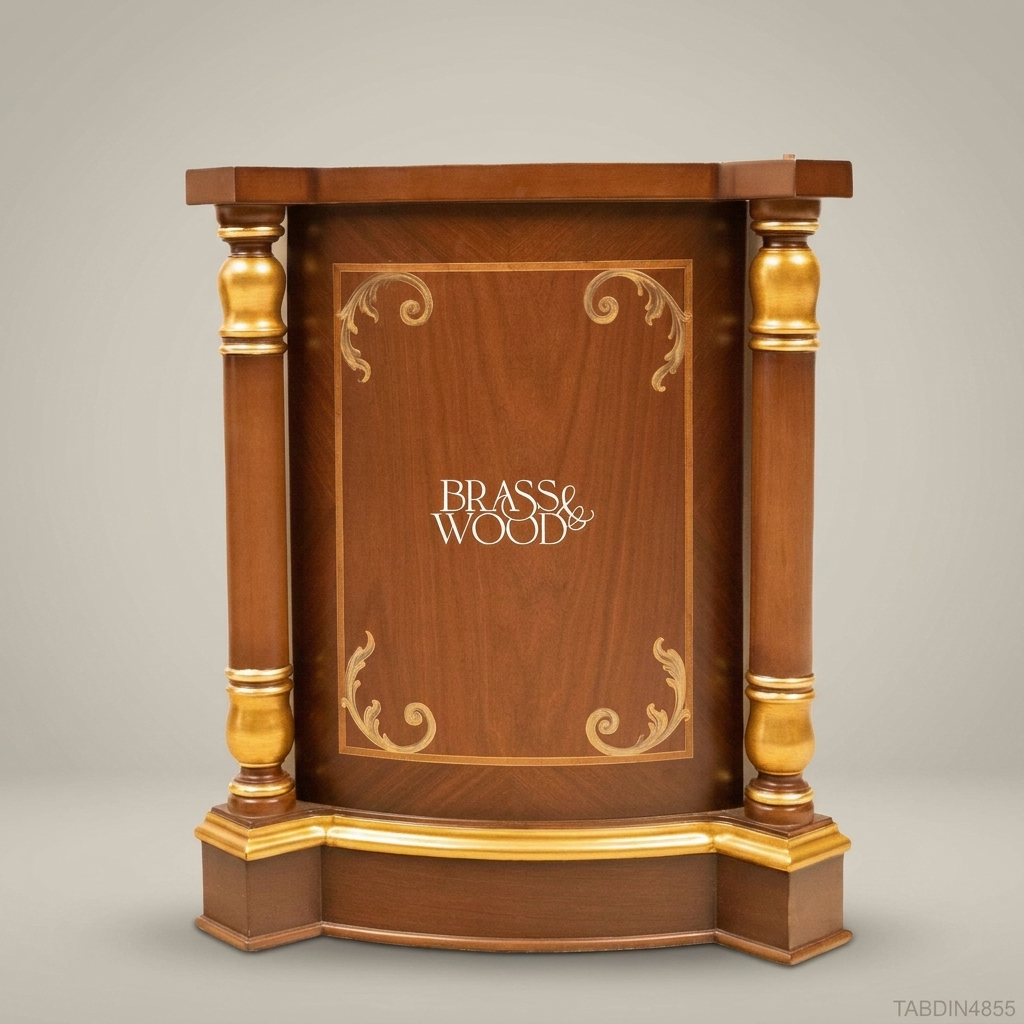 Brass & Wood Empire Inlaid Solid Wood Rectangular Dining Table