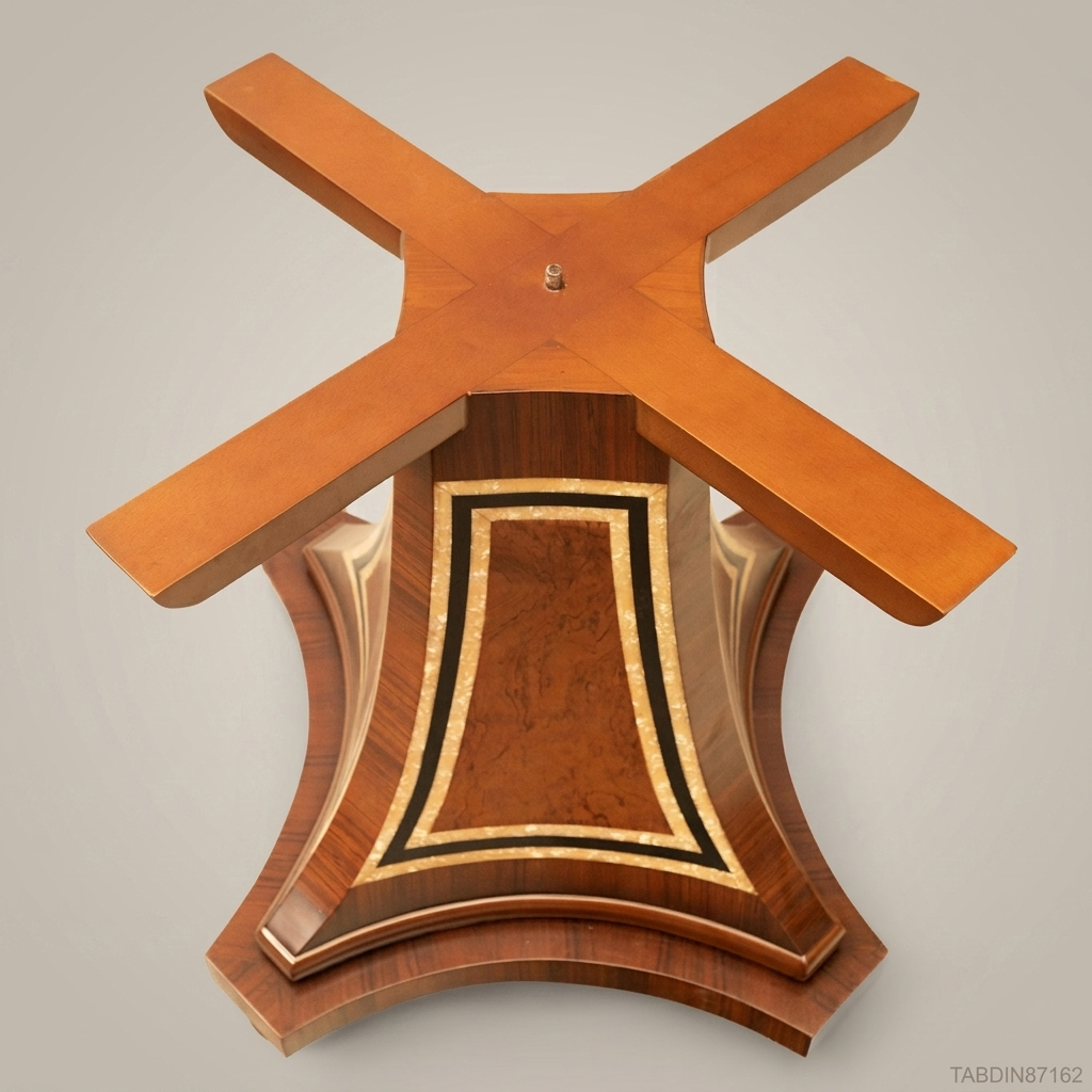 Brass & Wood Neoclassical Inlaid Wood Dining Table — 28 Persons