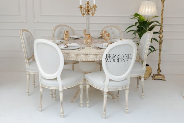 Louis XVI Floral Carved Dining Suite