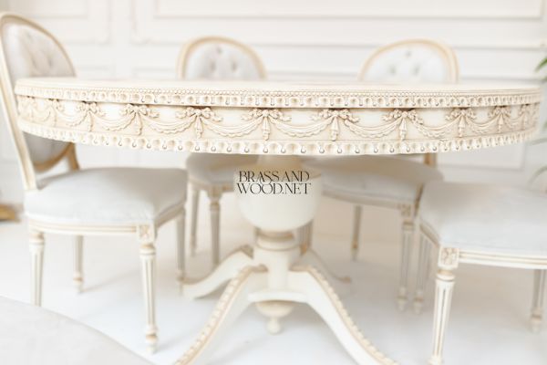 Louis XVI Floral Carved Dining Suite