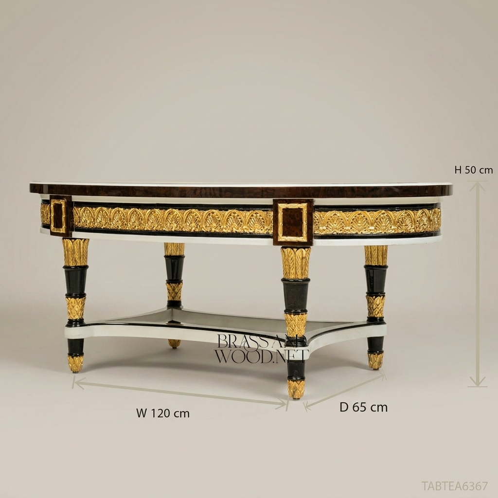 Empire Burl Marquetry & Laurel Wreath Table Set