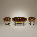 Empire Burl Marquetry & Laurel Wreath Table Set