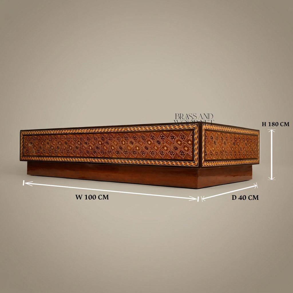Damascene Marquetry Coffee Table with Star Medallion Inlay
