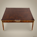 Louis XVI Neoclassical Salon Coffee Table with Marquetry & Gilt Bronze