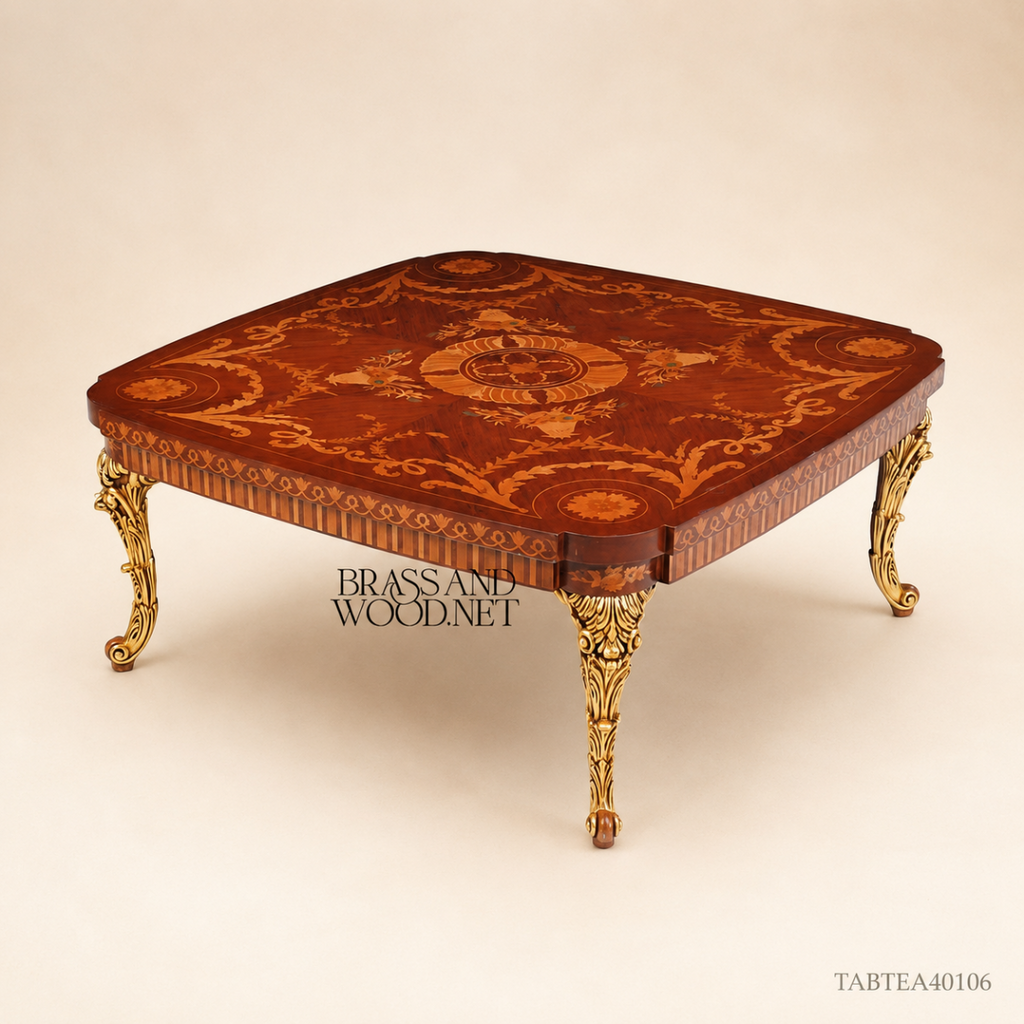 Baroque Marquetry Gilt Salon Suite