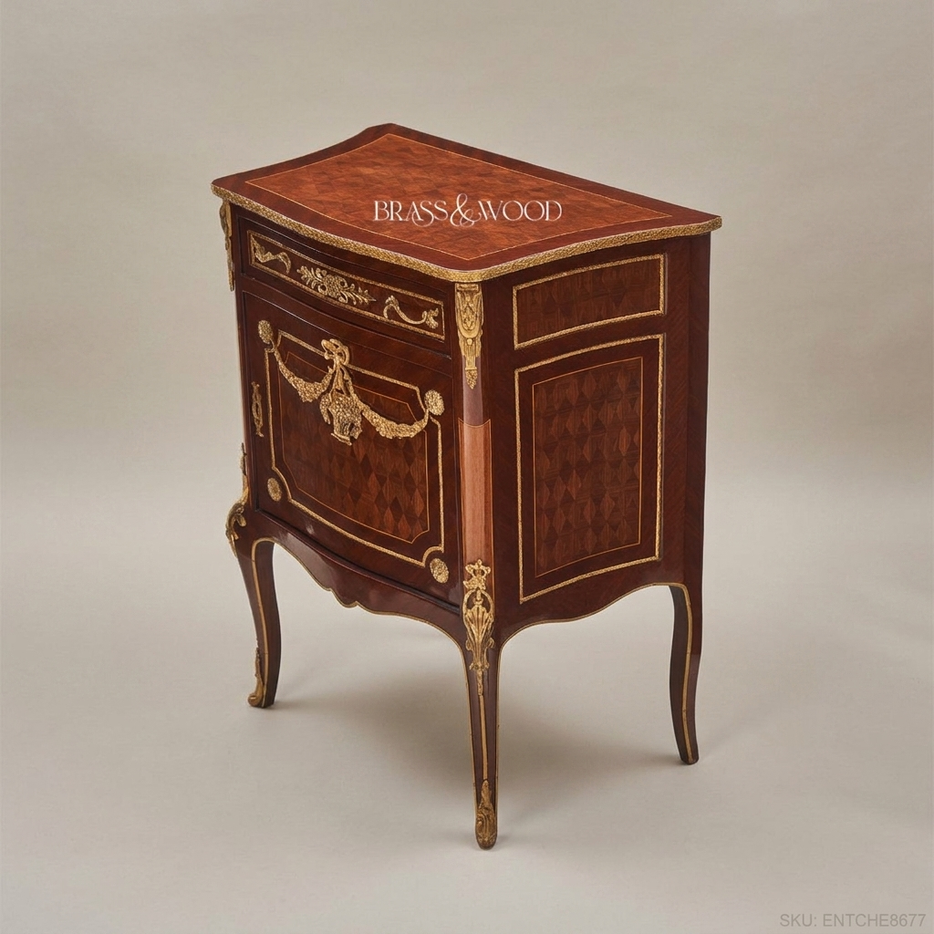 Louis XV Ormolu-Mounted Parquetry Commode with Cabriole Legs