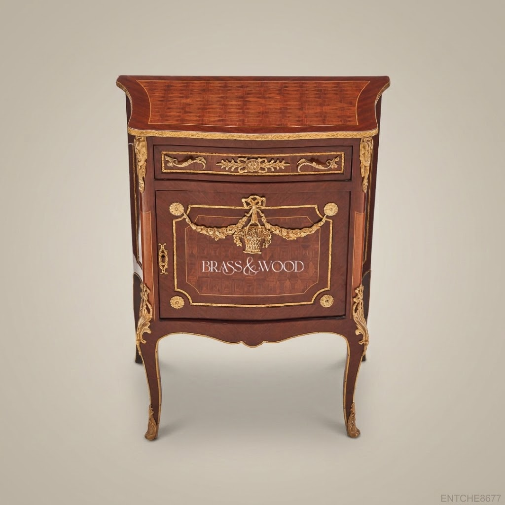 Louis XV Ormolu-Mounted Parquetry Commode with Cabriole Legs