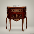 Louis XV Demilune Commode with Marble Top & Ormolu Mounts