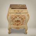 Louis XV Rococo Bombe Commode with Hand-Painted Florals & Marble Top