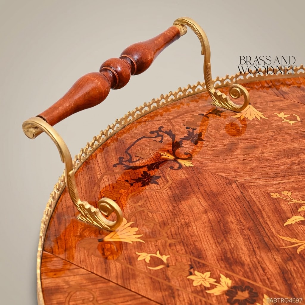 Victorian Marquetry Tea Trolley | Solid Walnut & Antique Brass