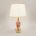 Victorian Porcelain Table Lamp - Hand-Painted Floral Urn with Ornate Brass Base — Gold