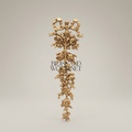 Rococo Brass Wall Ornament - Cascading Floral Bouquet with Ribbon Bow - Antique Gold