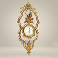Louis XVI Neoclassical Gilded Cartel Wall Clock - Laurel Wreath & Acanthus Frame — Gold